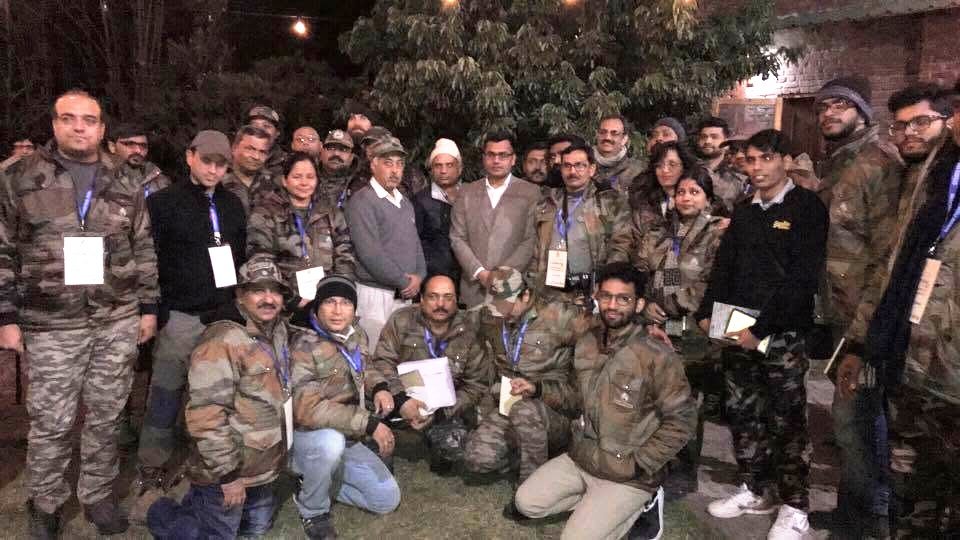 Group photo with Chief Guest Dharm Singh Meena IFS and bird photographers at iHeart Cafe